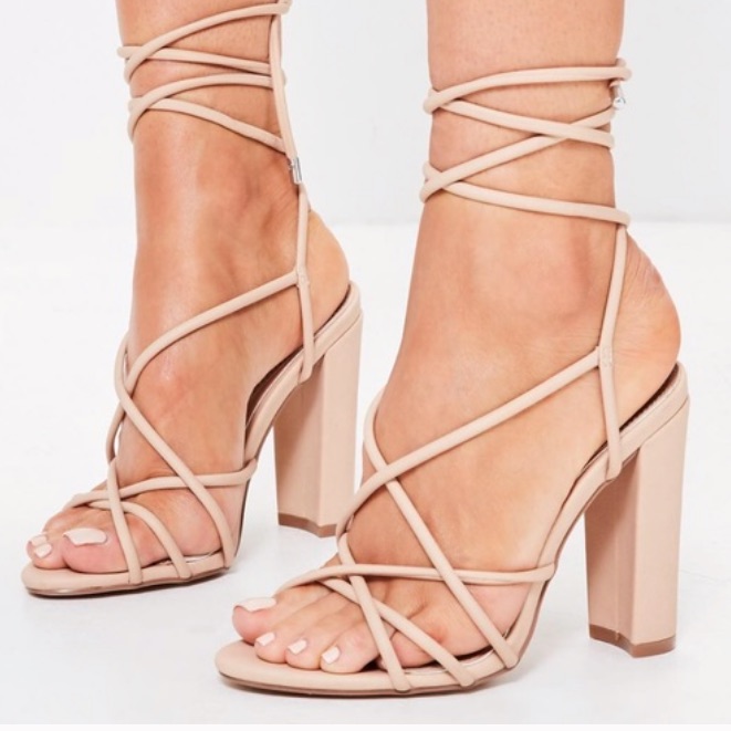 Missguided Nude Strappy Heel